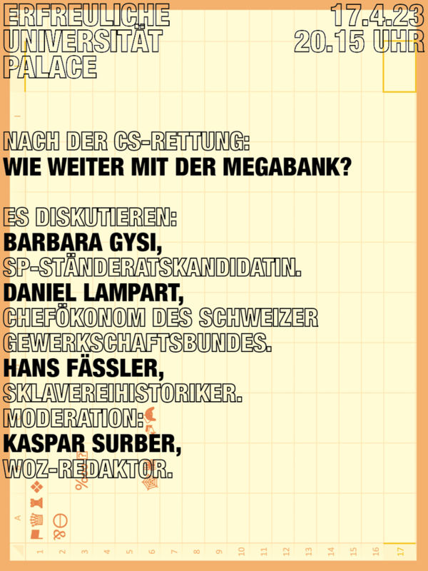 Nach der CS-Rettung: Wie weiter mit der Megabank? Diskussionsabend im Palace St. Gallen  am 17. April